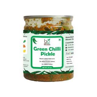 Bhumi Organic Green Chilli Pickle – Spicy & Flavorful Homemade Indian Achar | Non-GMO & Gluten-Free