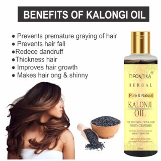 Drontika Herbal Premium Cold Pressed Herbal Kalonji Oil - Virgin Grade - Black Seed Oil - Nigella Sativa - 200ml (Pack Of 2)